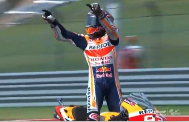 festeggiamenti di Marquez GP delle Americhe